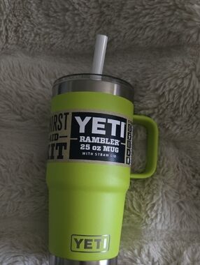 Yeti Rambler 25 oz Mug with Handle in Chartreuse